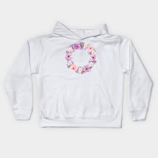 Image: Watercolor, Flower wreath Kids Hoodie